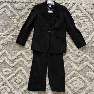 Jones New York Black Pinstripe Blazer & Pants Suit
